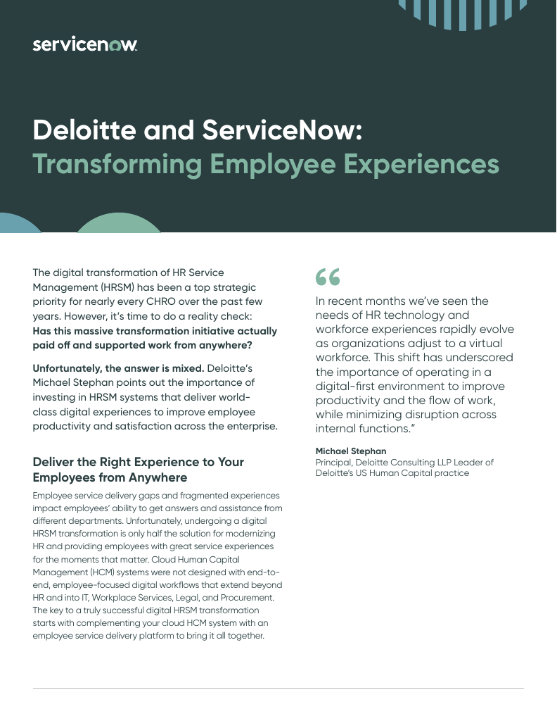 Deloitte And ServiceNow: Transforming Employee Experience Solution ...