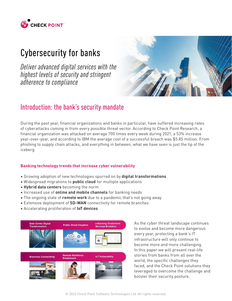 Solution Brief Top Cybersecurity Challenges And Solutions For Banks