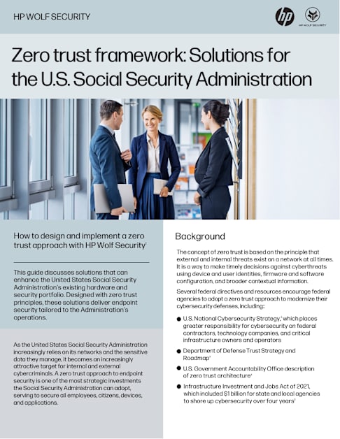 Zero Trust Framework for U.S. Social Security Administration