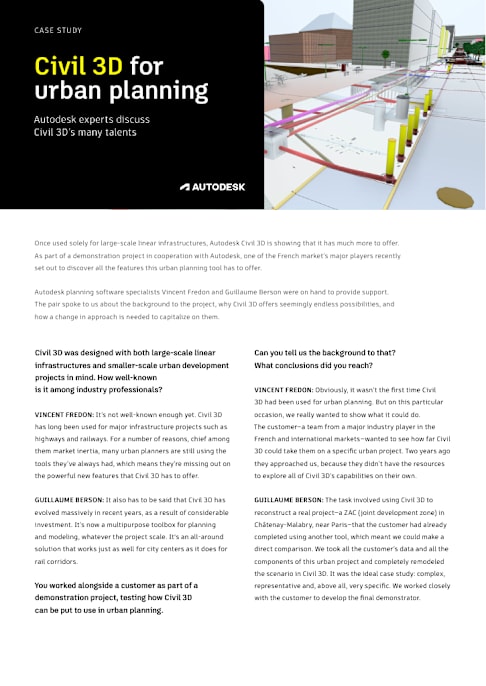 Civil 3D urban planning projects