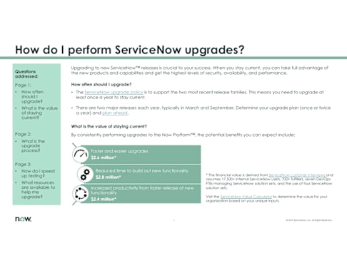 ServiceNow Upgrades Quick Answers