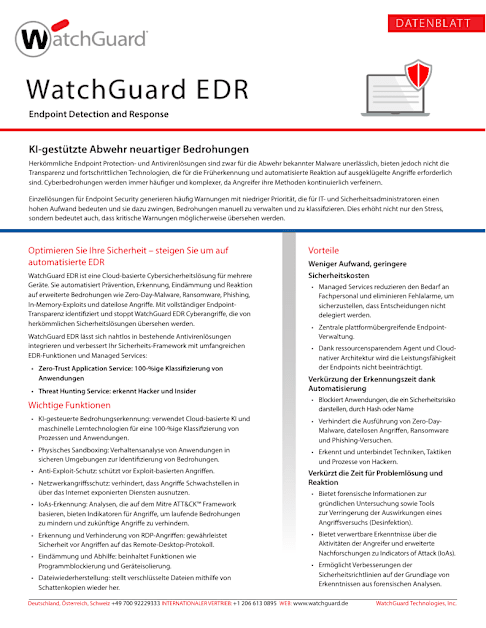 Endpoint Detection & Response (Datasheet)