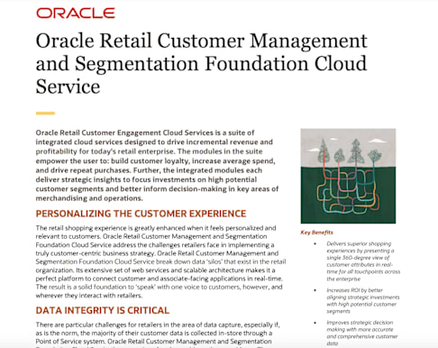 Oracle Retail Customer Management and Segmentation Foundation Cloud Service