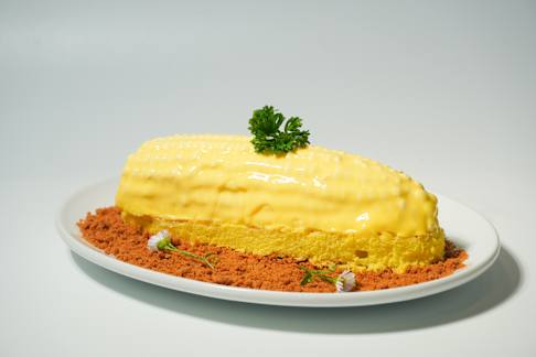 มูสข้าวโพด กับครีมข้าวโพดคาราเมล