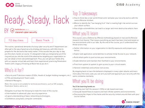 Course Overview | Ready, Steady Hack for CISOs