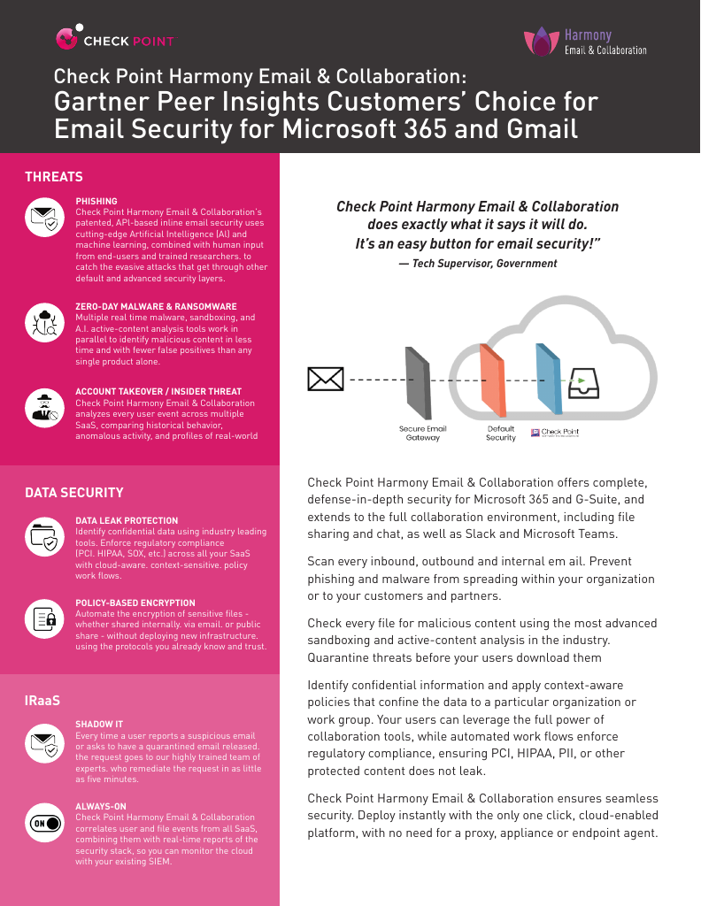 Check Point Harmony Email & Collaboration | Check Point Software