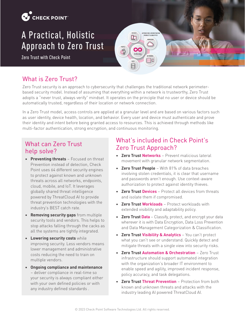 Solution Brief | Check Point Infinity Zero Trust | Check Point Software