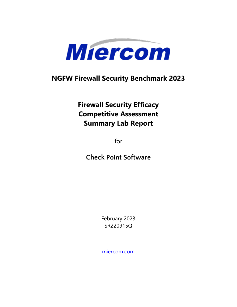 Miercom Summary Report | Check Point Software