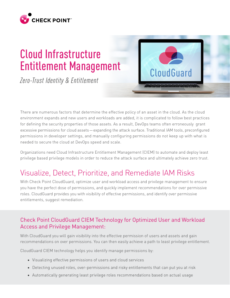 Solution Brief Cloud Infrastructure Entitlement Management Ciem