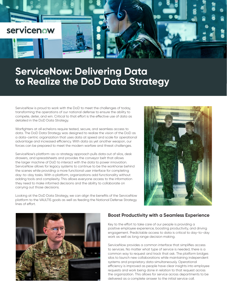 Delivering Data to Realize the DoD Data Strategy