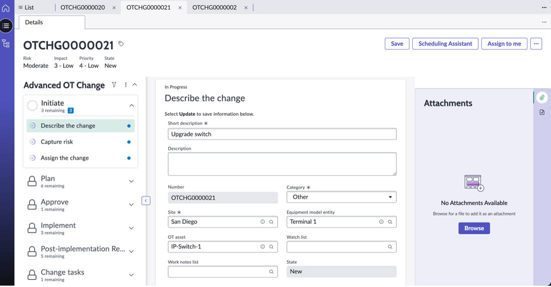 ServiceNow Store | Operational Technology Change Management | ServiceNow