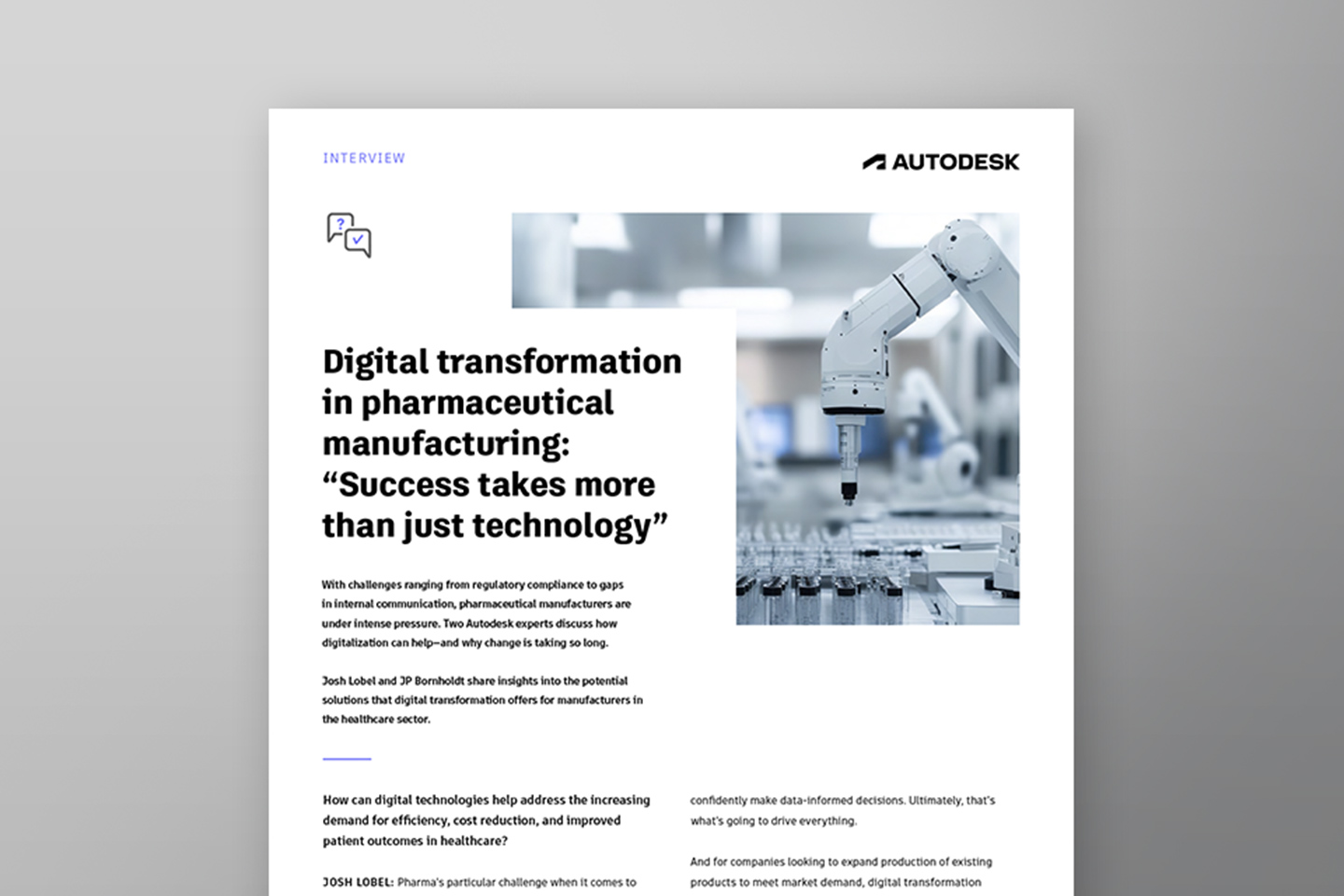 Interview Digital Transformation In Pharmaceutical Manufacturing Interview digital transformation in pharmaceutical manufacturing