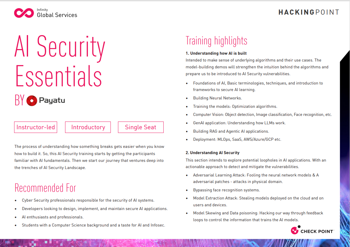 Datasheet | AI Security Essentials Training | Check Point Software