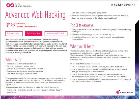 Course Overview | Hacking Point's Advanced Web Hacking | Check Point ...