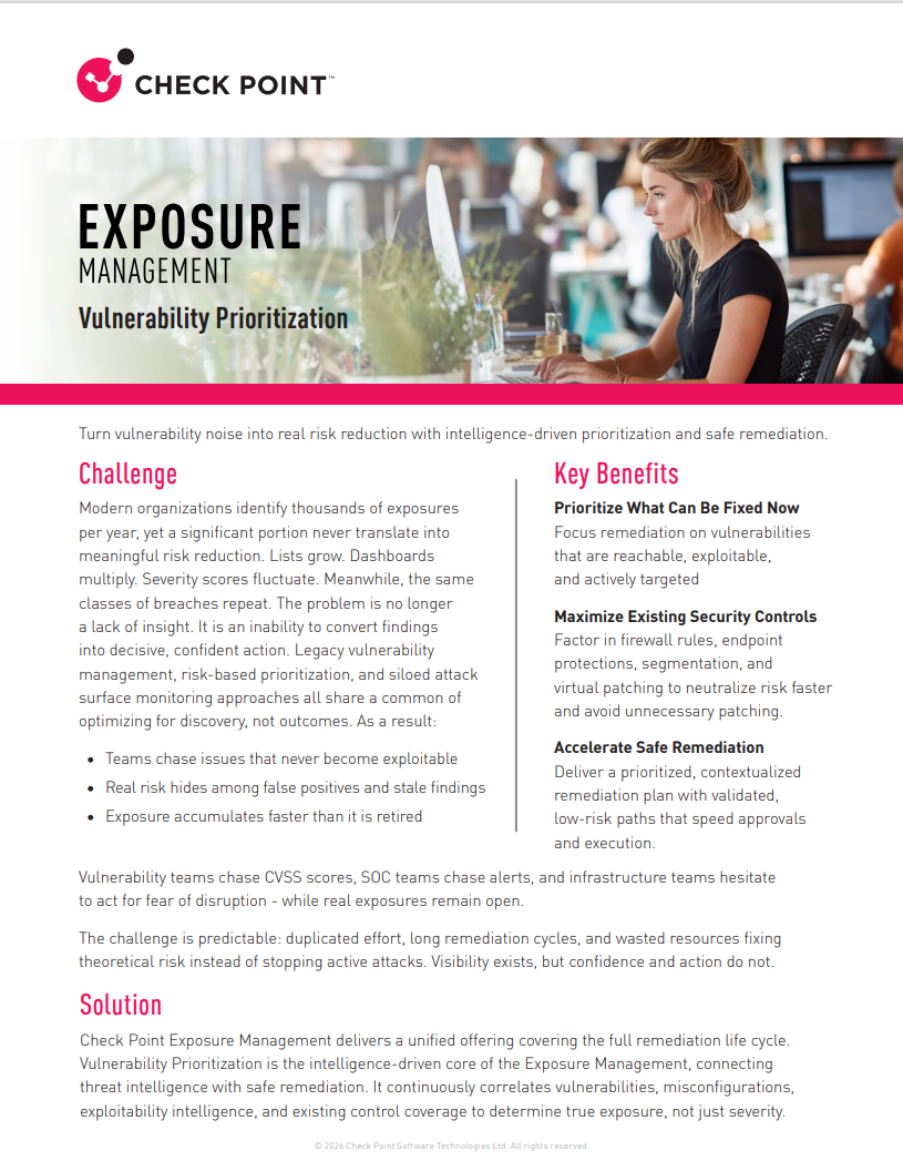 Solution Brief | Exposure Management: Prioritization | Check Point Software