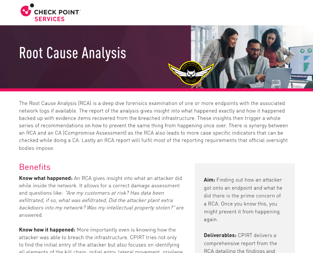 Datasheet | Root Cause Analysis | Check Point Software
