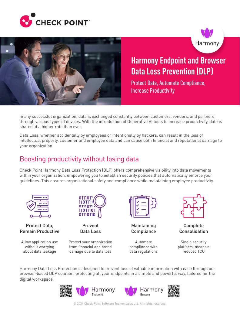 Solution Brief | Harmony Endpoint And Browser Data Loss Prevention (DLP ...